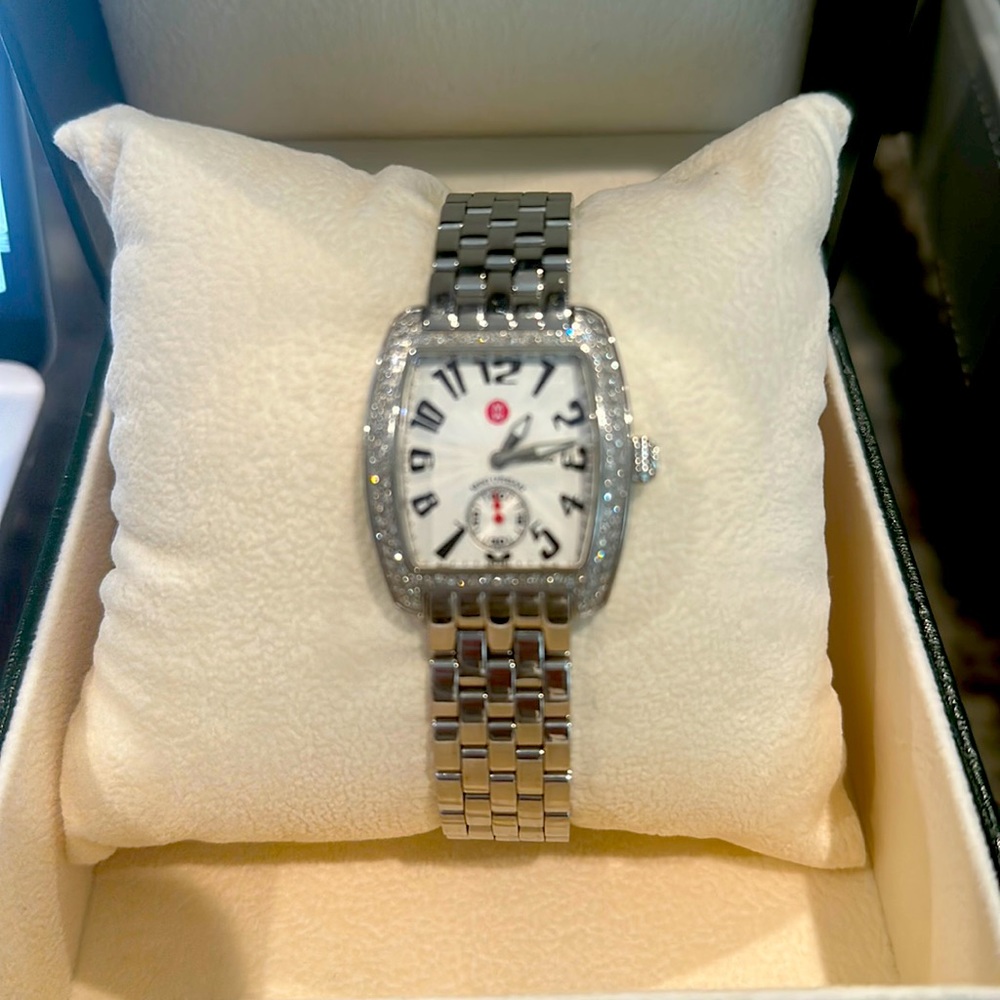Woman’s Michele urban watch with diamonds